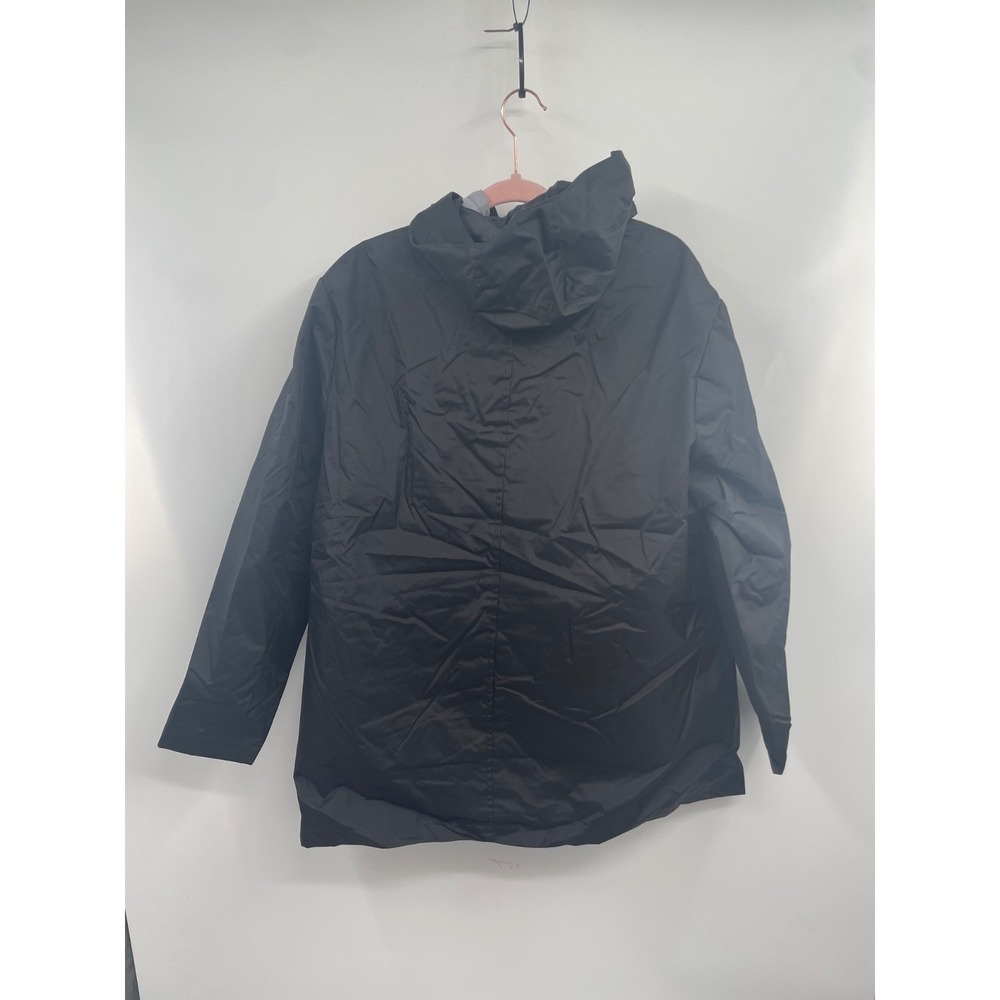 Big Chill Rain Jacket Womens 2X Plus Black Lightweight Waterproof Hooded NWT - Picture 2 of 16